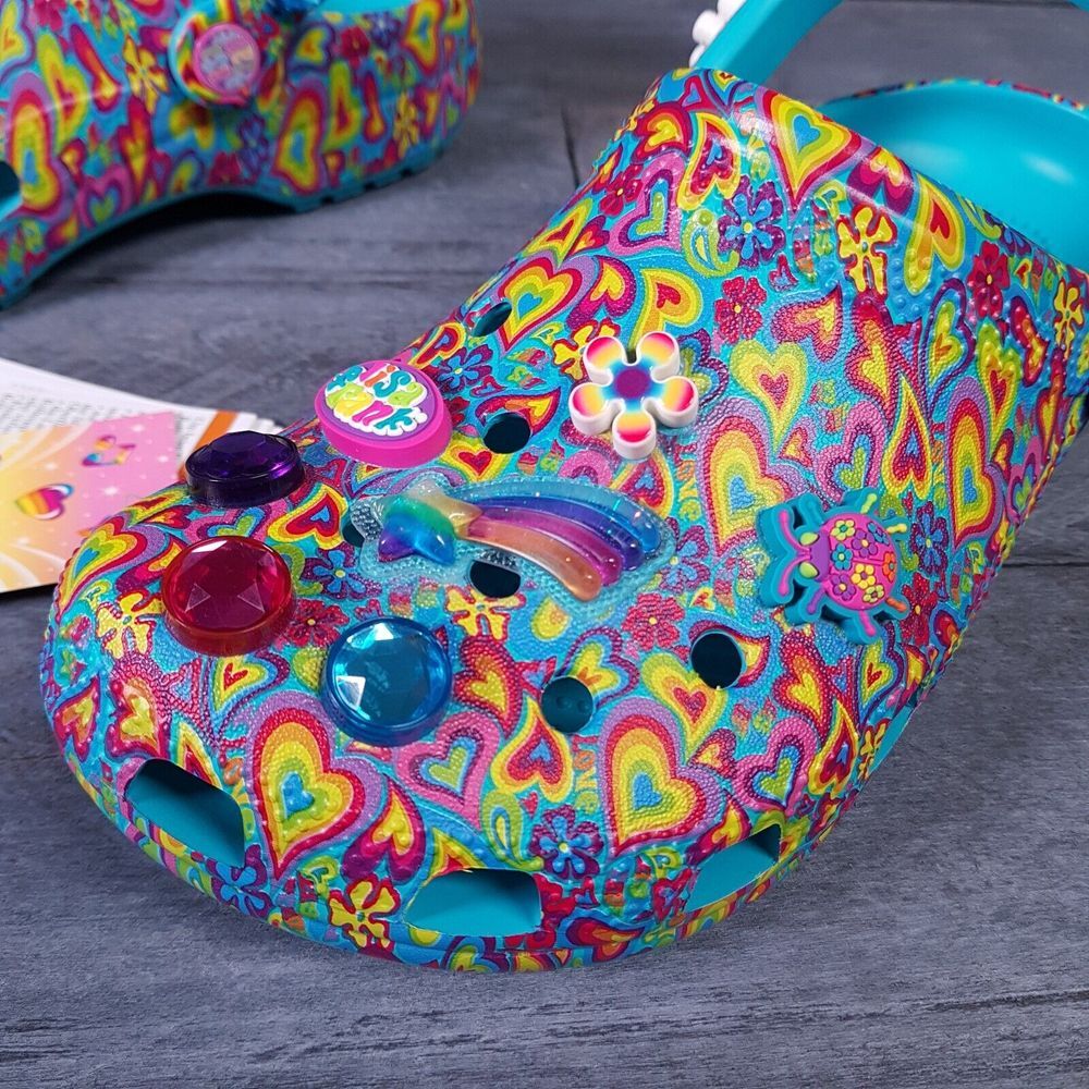 CROCS X Lisa Frank Classic Clogs Kids Size J5 Womens 7 Limited Edition - Picture 2 of 9